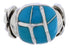 Silver And Turquoise Inlay Southwestern Ring Size 5-3/4 TX39956